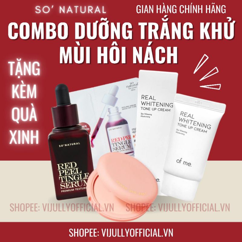 Combo khử hôi nách, khử thâm dưỡng trắng nách, make up dưỡng vùng da dưới cánh tay So Natural chính hãng