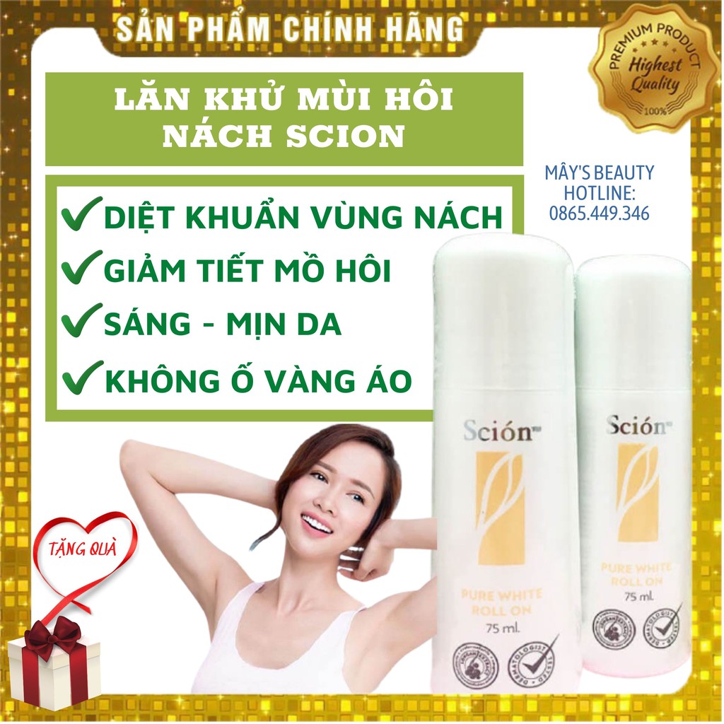 Lăn Khử Mùi Hôi Nách Scion Pure White 75Ml Roll On Nuskin