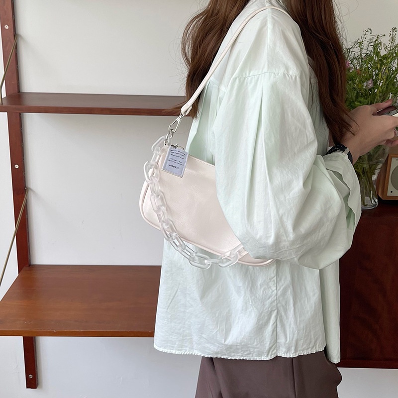 IELGY Túi Đeo Vai Bằng Acrylic Phối Dây Xích Thiết Kế Đơn Giản Thời Trang Sang Trọng Cho Nữ