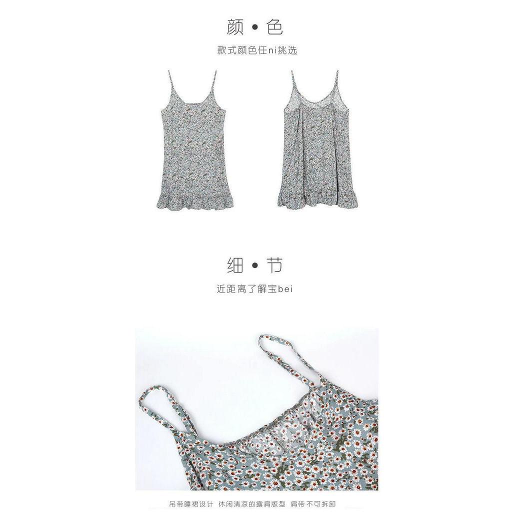 Đầm ngủ hai dây phong cách Hàn Quốc dễ thương dành cho nữ