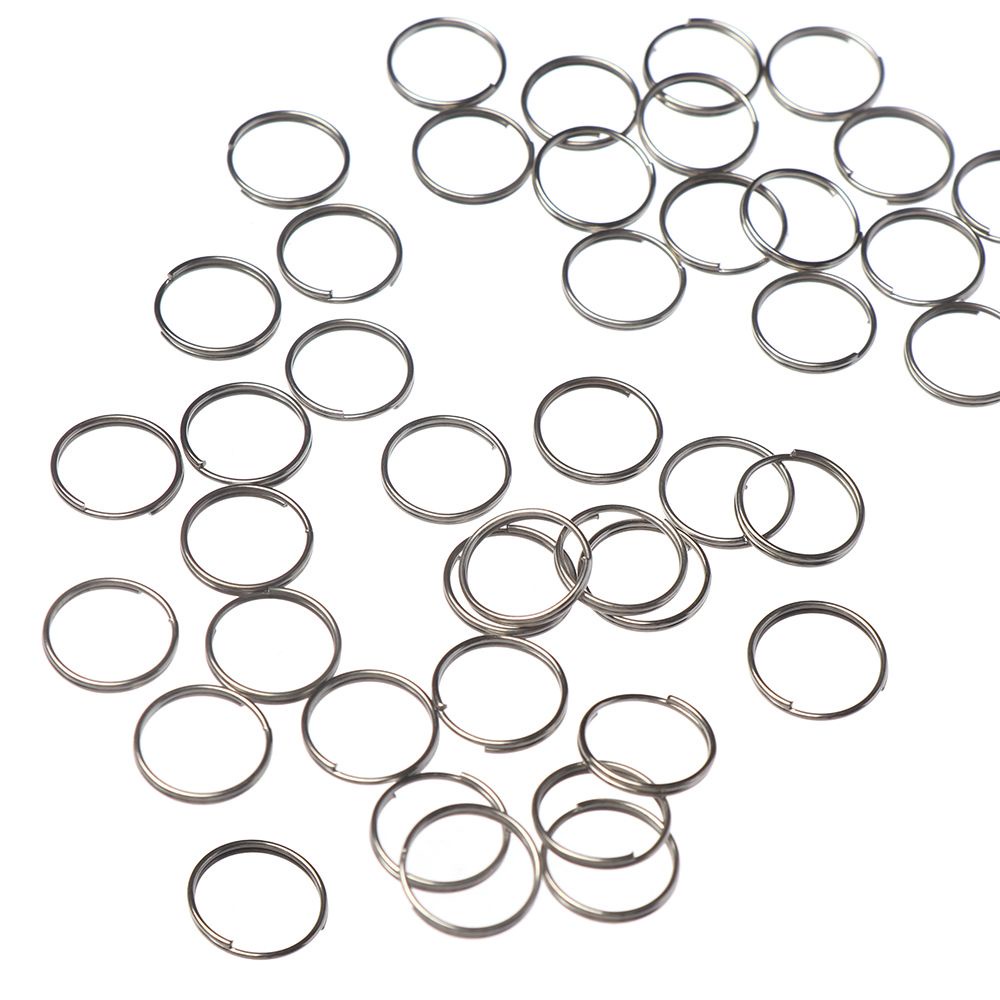 50 Vòng móc chìa khóa bằng hợp kim thép không gỉ chất lượng cao