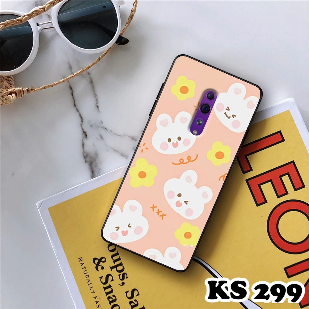 Ốp lưng Oppo Reno Z - Oppo Reno - Ốp in hình Gấu&amp;Thỏ siêu xinh - Lưng nhám viền TPU