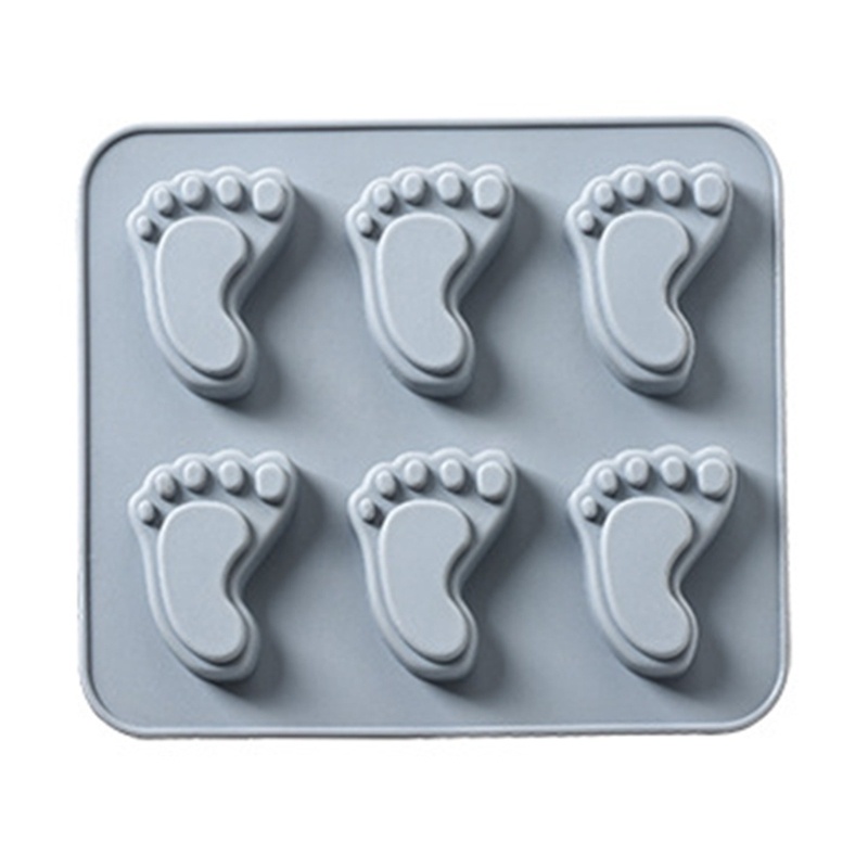 Khuôn Silicone 6 Lỗ Chống Dính Tạo Hình Bàn Chân Làm Bánh Kẹo Thạch