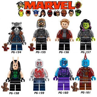 Marvel Mô Hình Lắp Ráp Lego Nhân Vật Phim Star-Lord,Gamora,Rocket Raccoon,Yondu,Drax,Mantisnebulas
