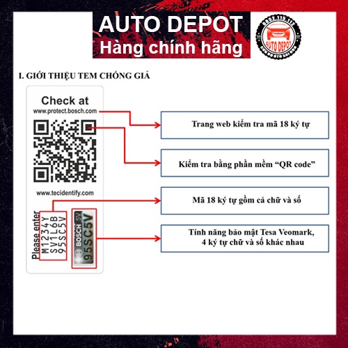 Bóng đèn Halogen chính hãng  Bosch H7 12V55W 0986AL1524 HD4 tem chống hàng giả