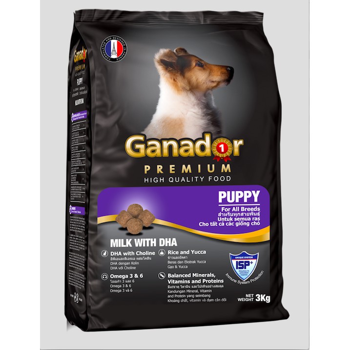 Thức Ăn Hạt Chó Con Ganador Puppy Milk &amp; DHA - Vị Sữa &amp; DHA 3Kg