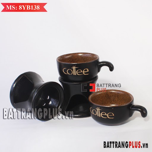 [Mã LIFESPIKE19 giảm 10% đơn 99K] [Giá sỉ] Bộ Bếp tách đun hâm nóng cafe bằng gốm sứ Bát Tràng Size 100ml | BigBuy360 - bigbuy360.vn