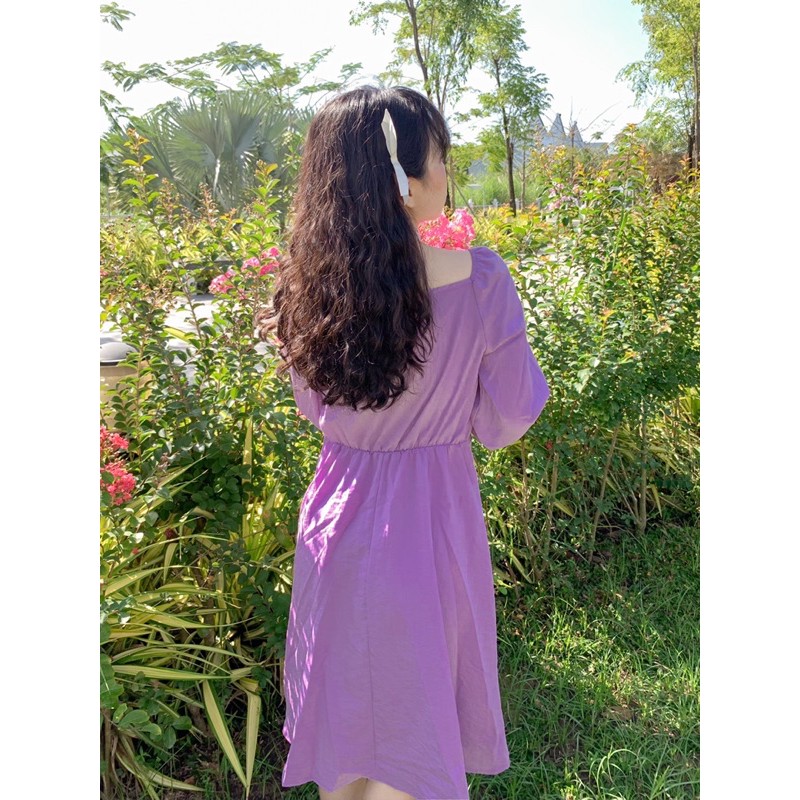 Đầm giúm ngực tím