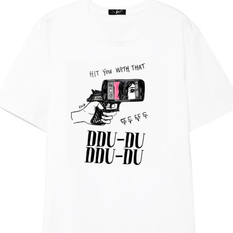 [Kèm hình thật] Áo tay lở Hit You With That DDU-DU DDU-DU Black Pink