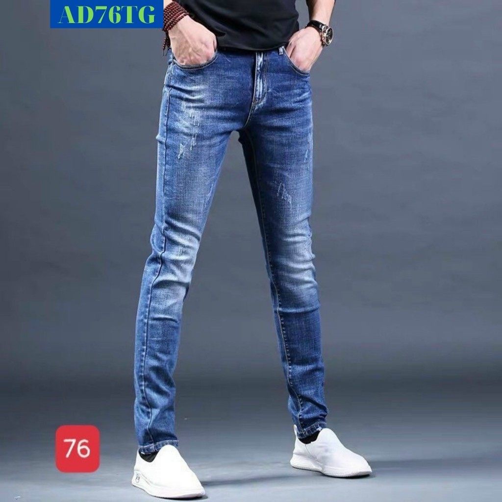 Quần jean nam tenji ad76tj quần bò nam xanh trơn cao cấp trẻ trung phong cách tenji store 7 (44-75kg)