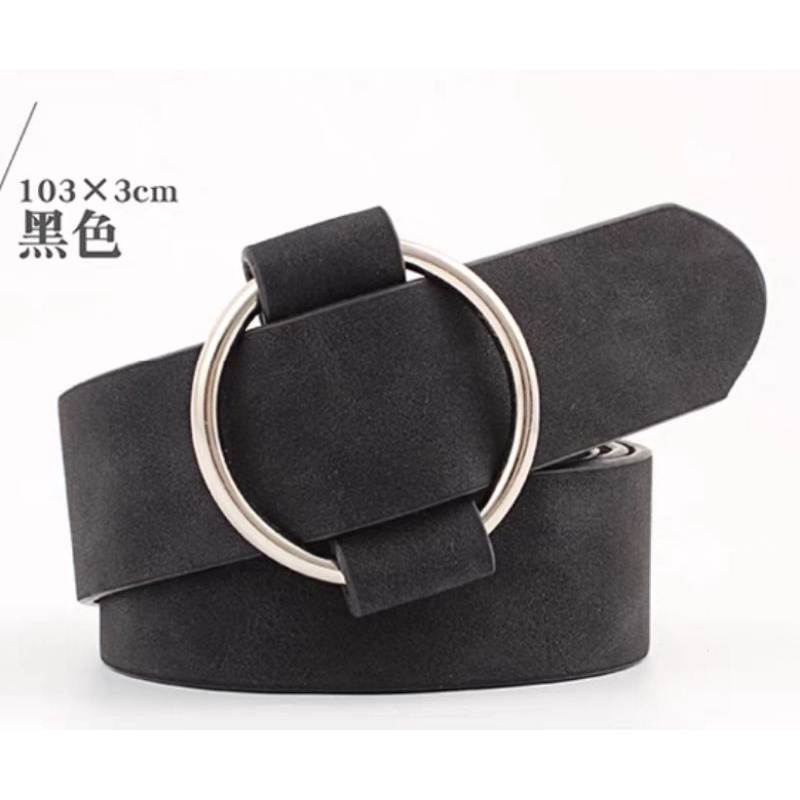 Thắt lưng nữ dây nịt nữ đai váy bằng da khóa tròn kim loại phong cách Boho cổ điển