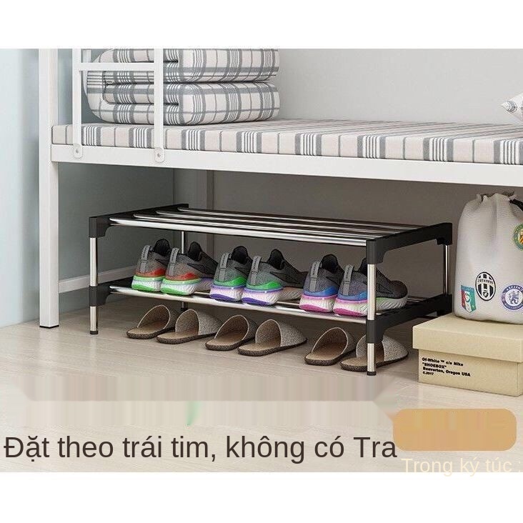 ☃Đơn giản giá để giày kệ mini nhỏ hai lớp giá để giày phòng ngủ giường dưới bàn làm việc ký túc xá sáng tạo giá giày chu