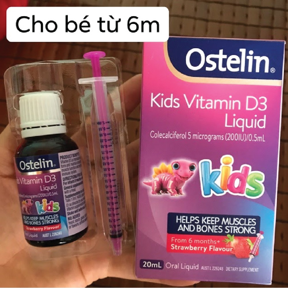 Vitamin D cho trẻ Ostelin Kids Liquid 20ml của Úc