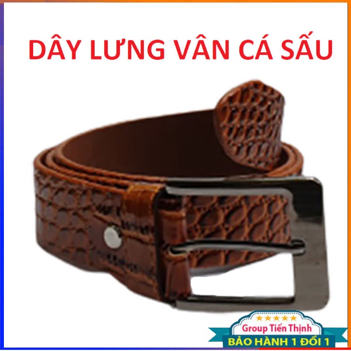 Thắt lưng nam da cá sấu khoá cài cao cấp