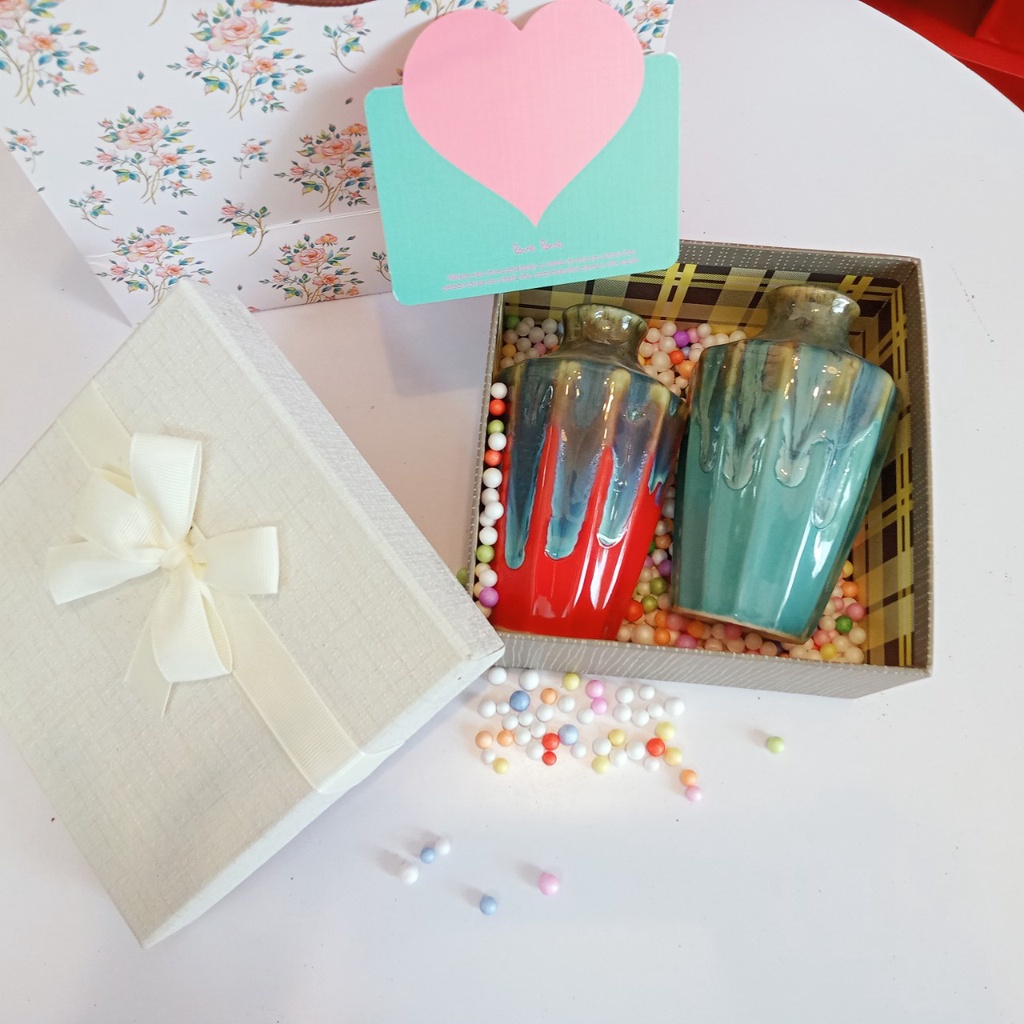 Quà tặng thất tịch, hộp quà tặng gốm cổ âm dương vô cùng ý nghĩa dành cho các chàng trai cô gái,quà tặng nhân dịp