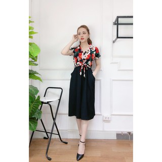 JUMPSUIT ỐNG RỘNG HOẠ TIẾT HOA (ảnh thật chụp tại shop )