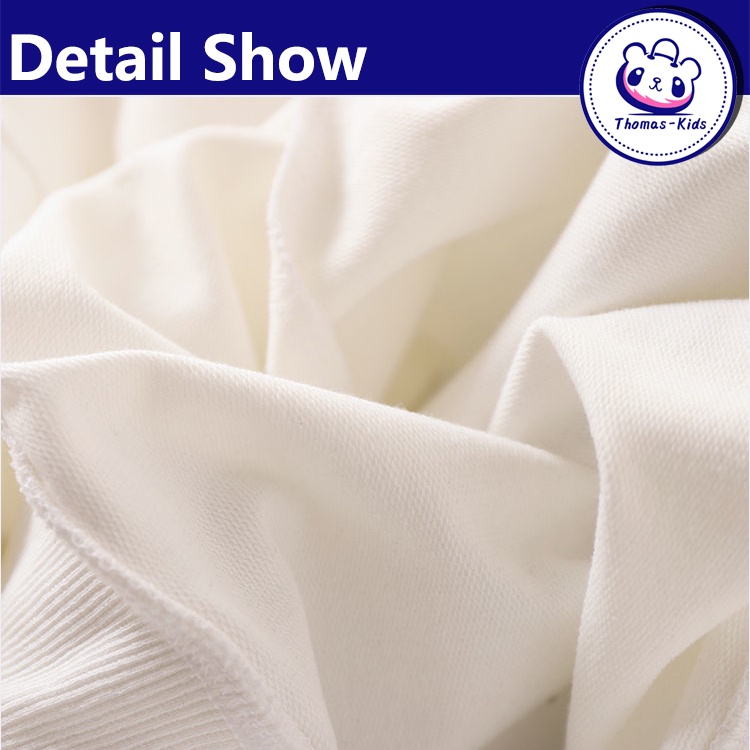 [THOMAS KIDS] Áo Thun Cotton Tay Dài Cổ Tròn Thoáng Khí In Hình Gấu Dễ Thương Thời Trang Cho Bé Gái 3-8 Tuổi