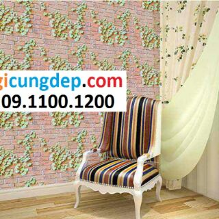 14m (7m2) Giấy dán tường dây leo gạch cũ