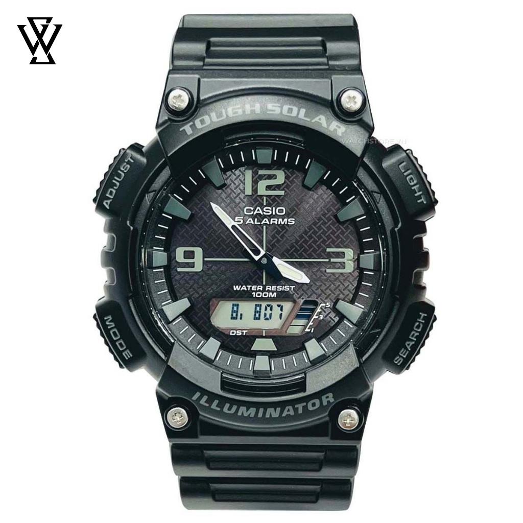 Đồng Hồ Năng Lượng Mặt Trời Nam Casio WATCHSTORE AQ-S810W-1A2VDF, Kính Nhựa 46.6mm, Màu Đen Cá Tính Thời Thượng
