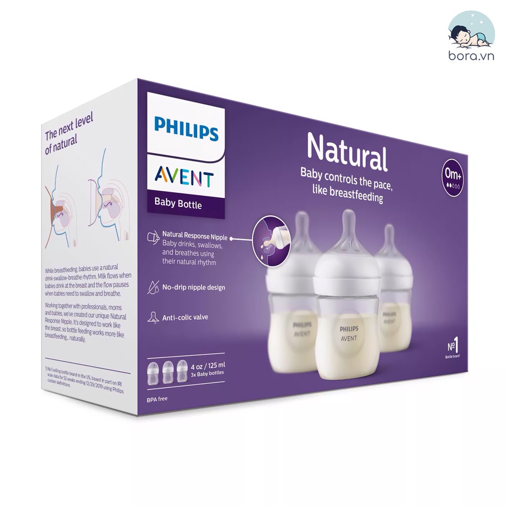 Bộ 3 bình sữa Philips Avent natural 125ml