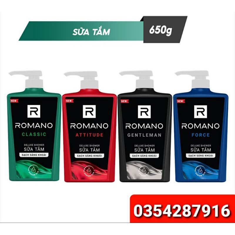 Sữa tắm ROMANO 650g