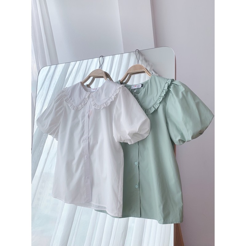 Meli shirt - áo sơ mi cổ sen, tay bồng nhẹ