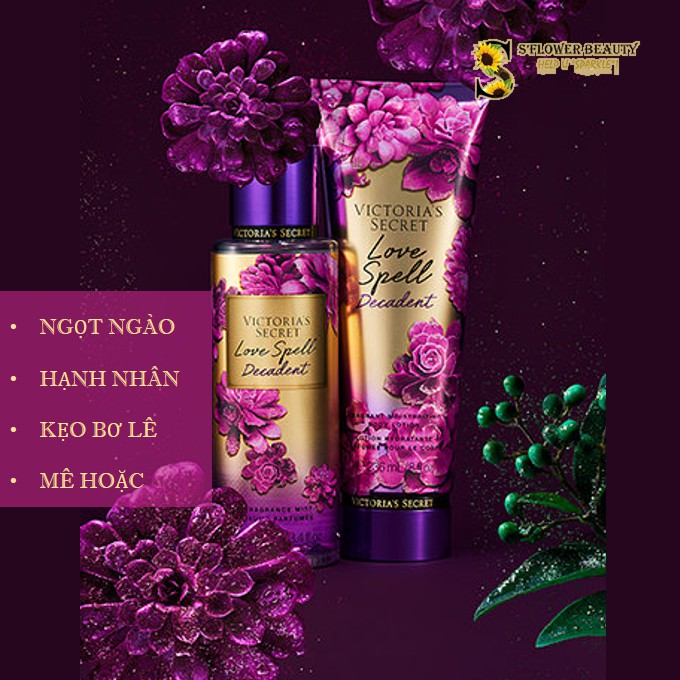 Xịt Thơm Toàn Thân Victoria’s Secret Body Mist - Love Spell  Bare Vanilla  Velvet Petals Decadent