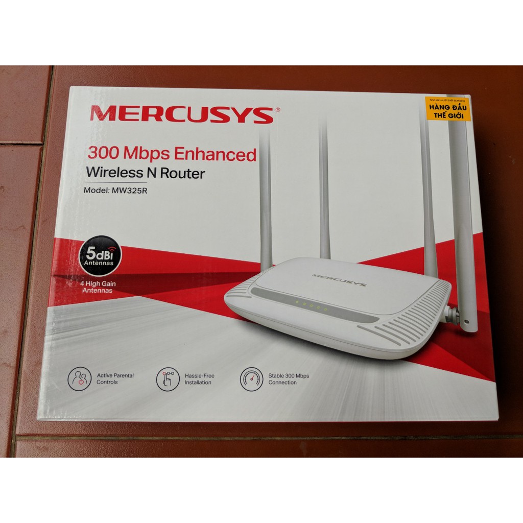 wifi mercusys 4 râu MW325R chính hãng