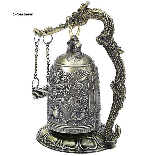 Chuông Phật giáo kim loại chạm khắc họa tiết rồng tinh xảo đẹp mắt