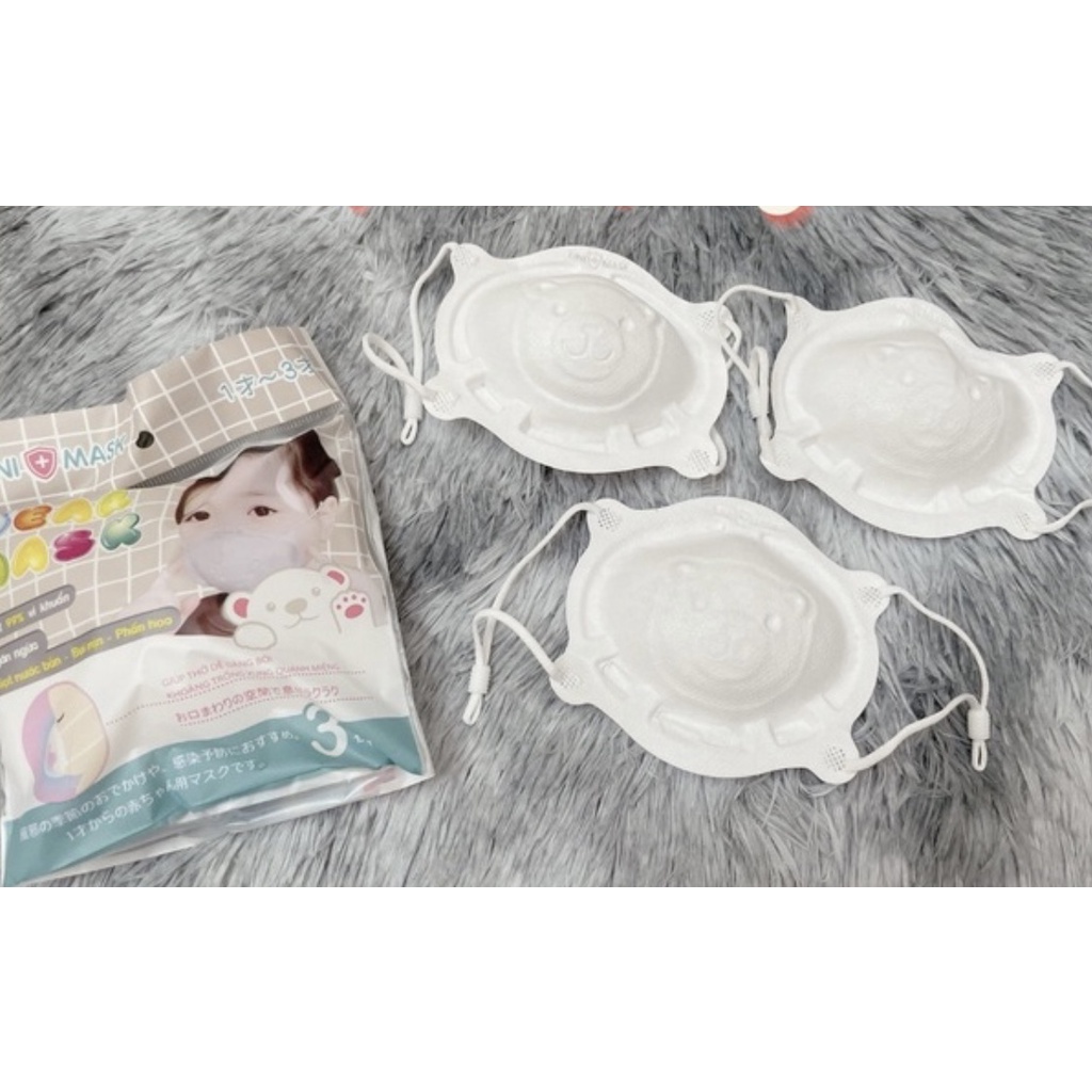 ￼Khẩu trang Gấu UniMask cho bé từ 6 tháng (SET 3 cái)