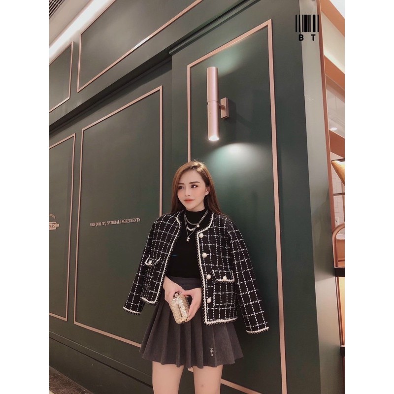 [CÓ SẴN] Áo khoác dạ tweed khuy ngọc mã 6621 (hàng chuẩn SDD) | BigBuy360 - bigbuy360.vn