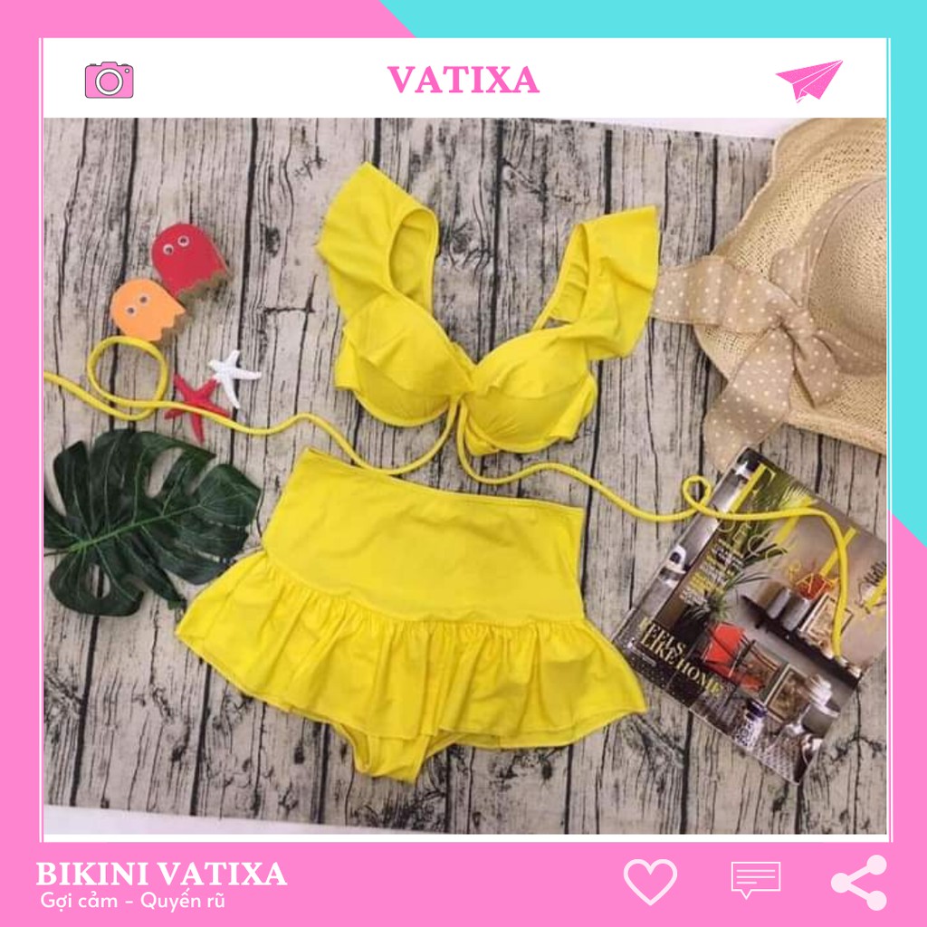 Bikini đồ bơi đi biển 2 mảnh cánh tiên quần váy đẹp VATIXA BKN43