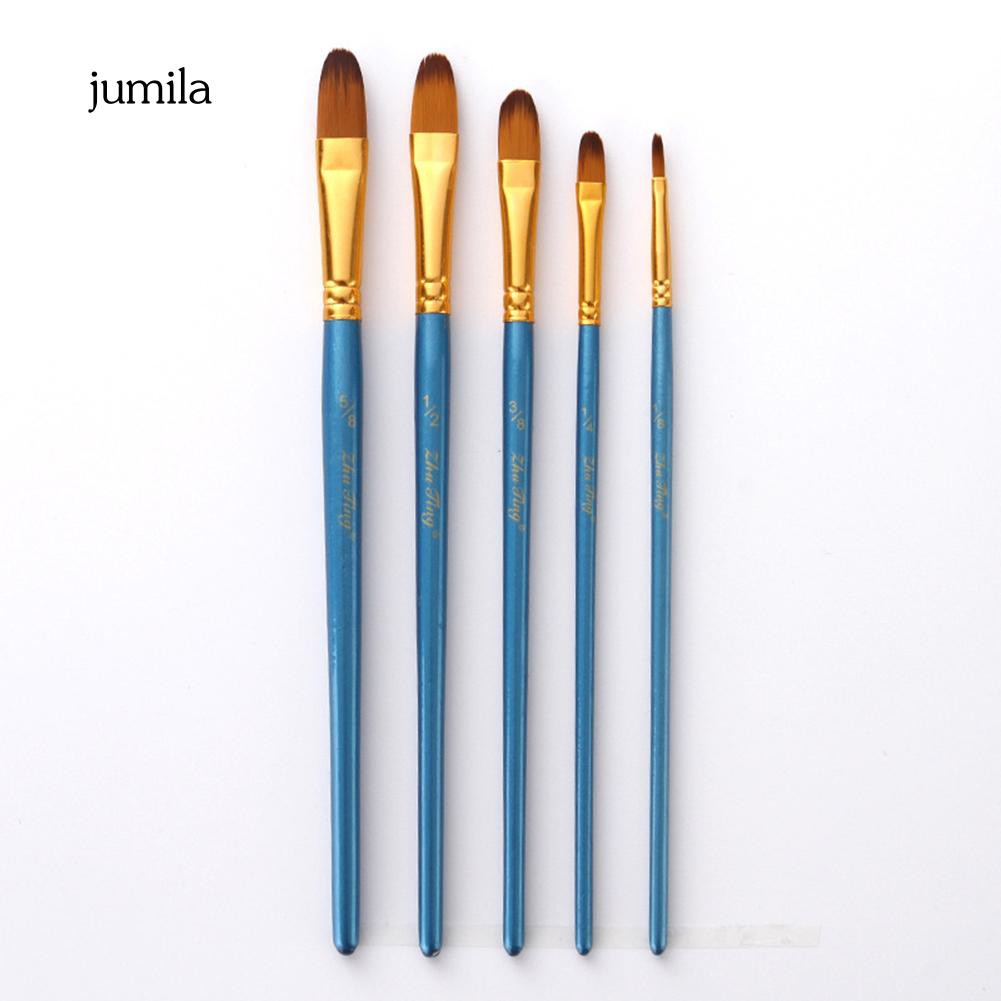 Bộ 5 cọ nylon vẽ tranh acrylic/nước/sơn dầu chuyên dụng