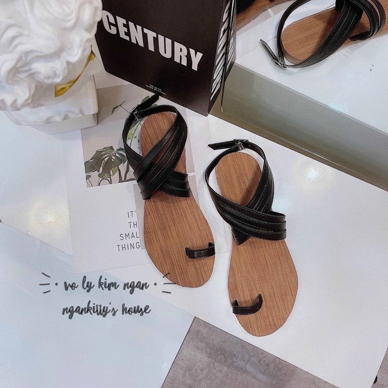 Giày sandal nữ xỏ ngón quai chéo cổ chân chiến binh hottrend CB.XN