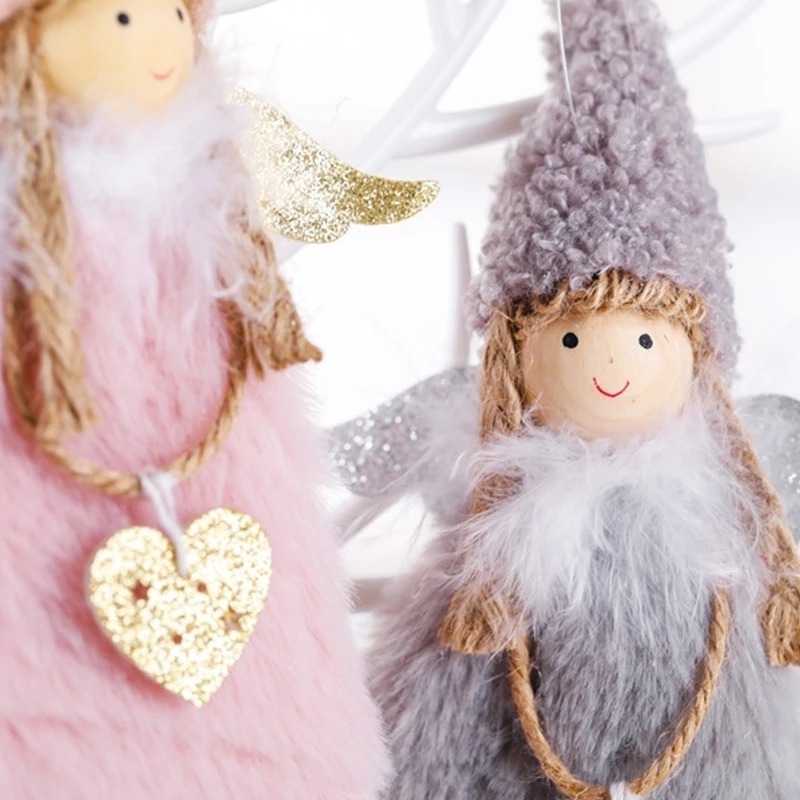 Búp bê thiên thần bằng lông nhung dễ thương xinh xắn trang trí cây thông giáng sinh