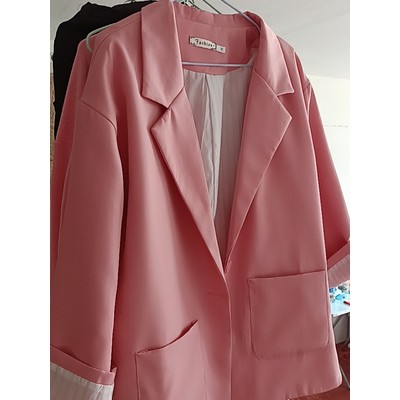 Sẵn Hồng-M, L(Hàng Đẹp)Ảnh thật 8 hình cuối-HC013.Áo blazer mùa thu Hàn Quốc