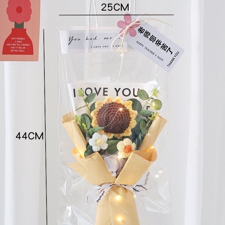 Sản Phẩm Hoàn Thiện Bó Hoa Hướng Dương Đan Len Bằng Tay Cho Ngày Nhà Giáo Bạn Gái Bir