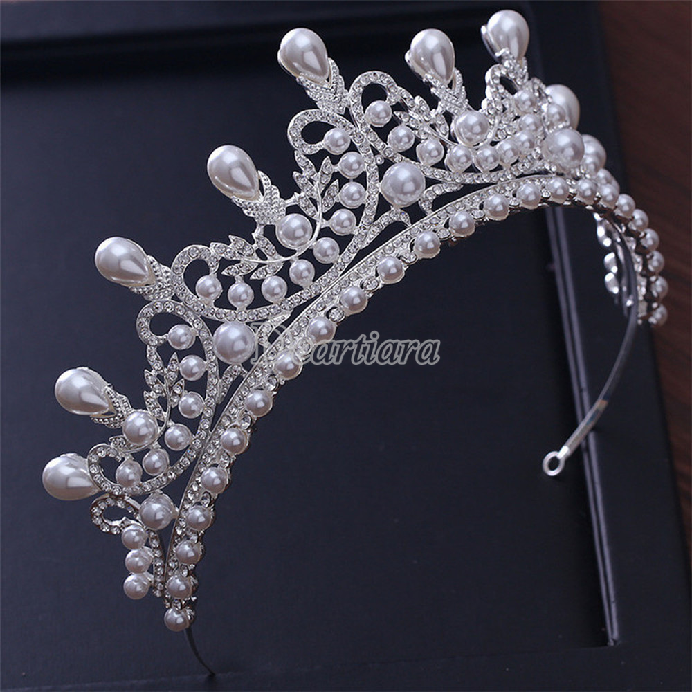 Retro Princess Pearl Crown Bridal Tiara Headdress