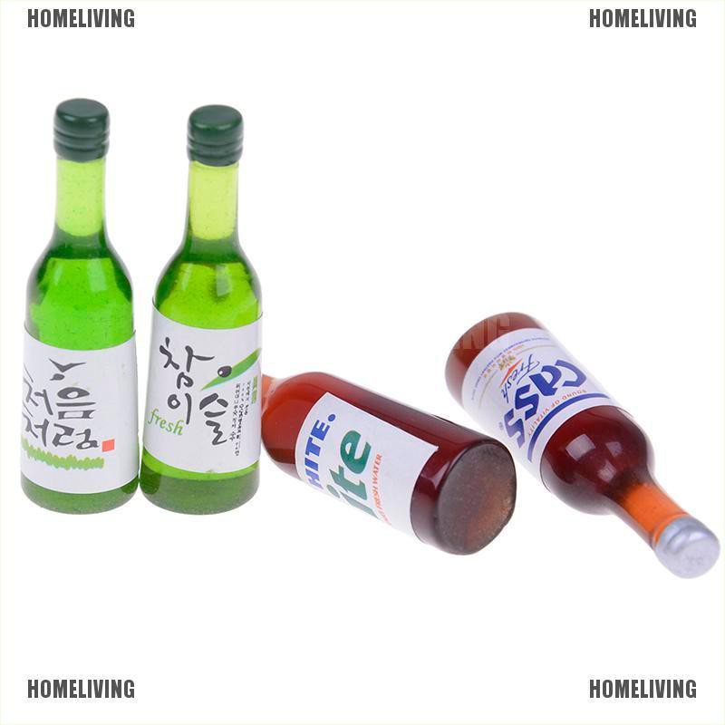 Set 4 Chai Rượu mini Tỉ Lệ 1: 12 Dùng Để Trang Trí Nhà Búp Bê