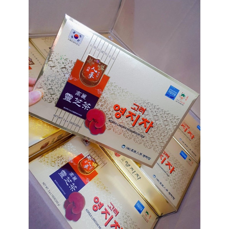 [HÀNG MỚI VỀ] Trà LINH CHI Hộp Vàng 100 gói Hàn Quốc