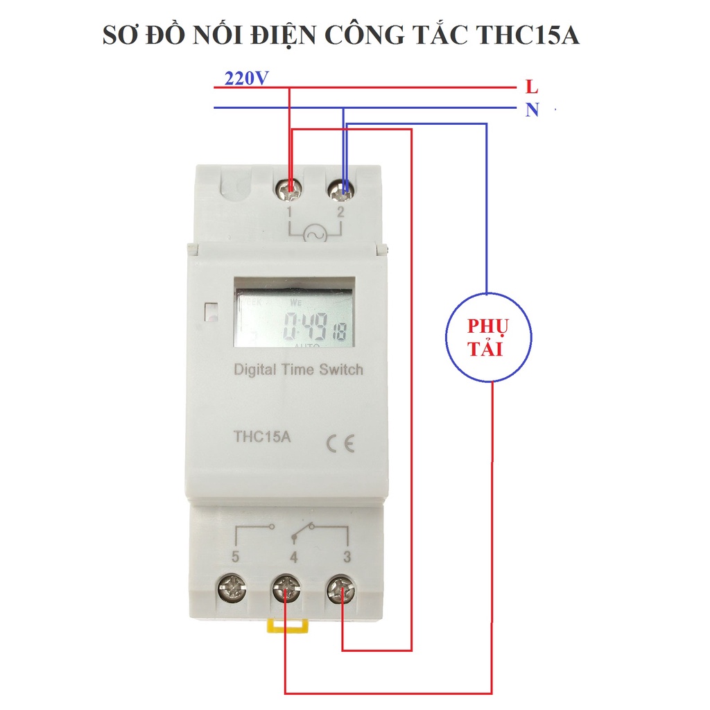 Rơle thời gian điện tử 24h/7 THC-15A, THC15A