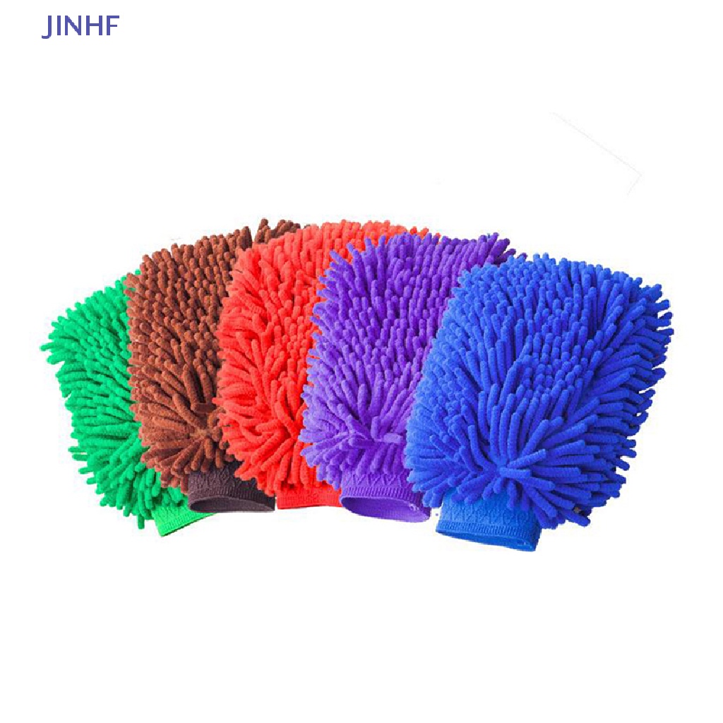 Găng Tay Rửa Xe Bằng Sợi Microfiber Chenille Mềm Mại Cho JINHF