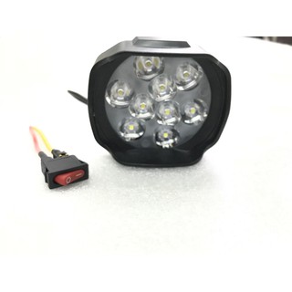 Đèn trợ sáng L5 9 LED siêu sáng mẫu 2019, 2 chế độ sáng, lắp mọi xe