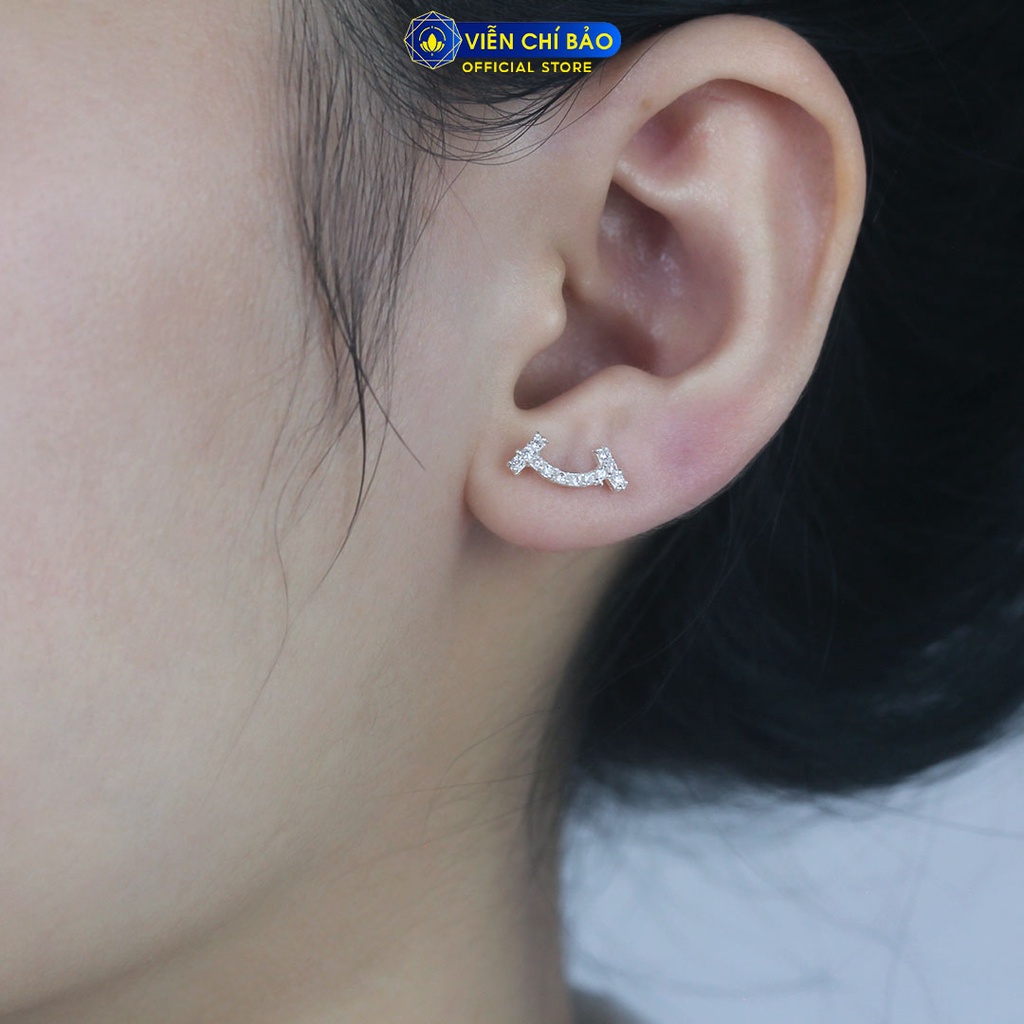 Bông tai amou chất liệu bạc 925 thời trang phụ kiện trang sức Viễn Chí Bảo B400530