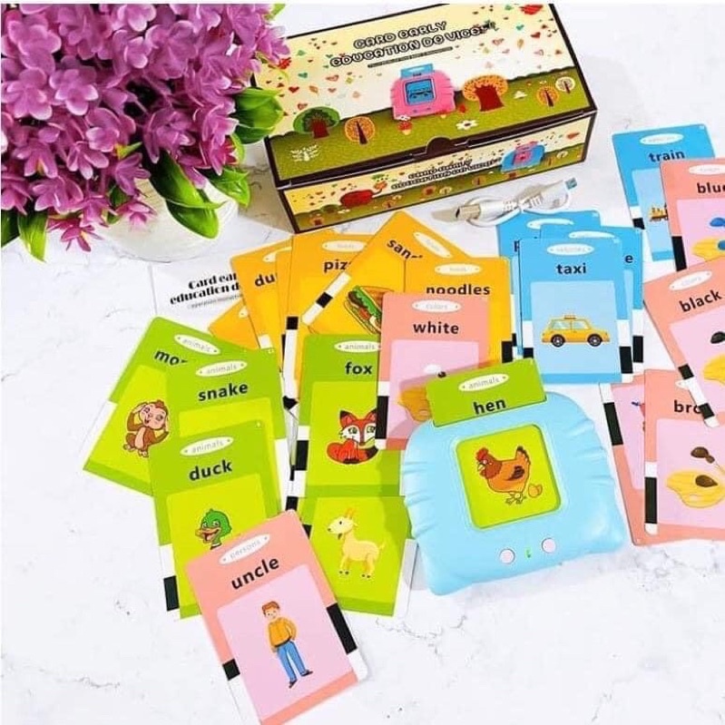 Máy Đọc Thẻ Flashcard Tiếng Anh Dành Cho Trẻ Em Gồm 224 Từ Vựng Không Có Sóng Điện Từ