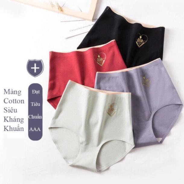 [Mã 12FASHIONSALE1 giảm 10K đơn 50K] Quần Lót Cotton Cạp Cao Không Đường May Kháng Khuẩn Chống Viêm