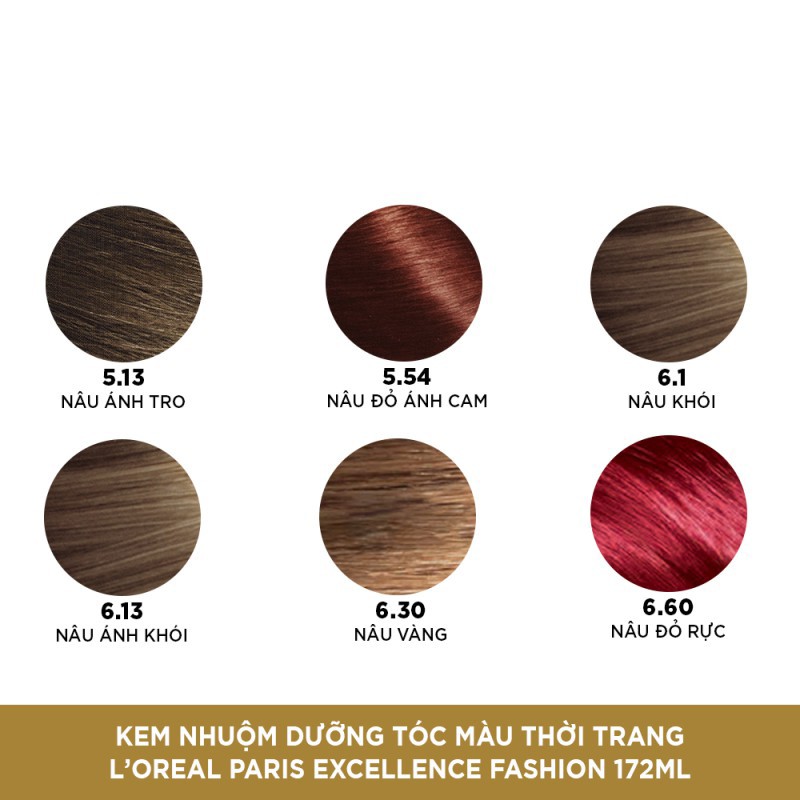 Kem nhuộm dưỡng tóc thời trang L'Oreal Paris Excellence Fashion 172ml