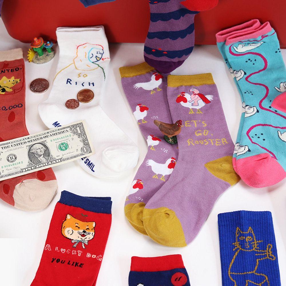 Vớ Cotton Unisex Họa Tiết Nghệ Thuật Vui Nhộn Cổ Điển