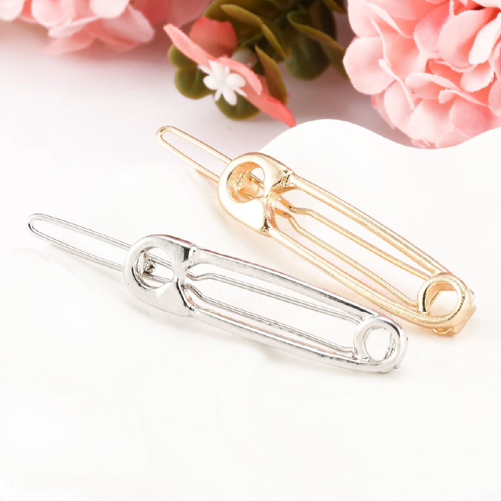 Kẹp ghim tóc màu vàng/bạc đơn giản cá tính