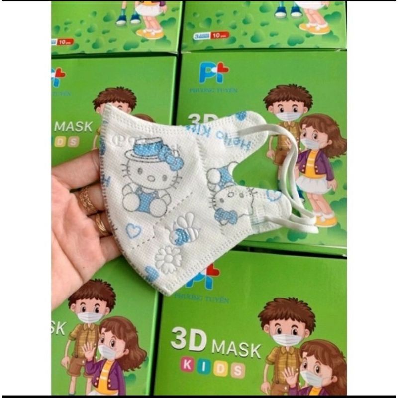 khẩu trang 3d cho bé có hình hộp 10 cái cho bé 4 đến 8 tuổi